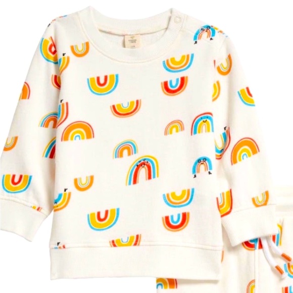 🌈NWT Tucker + Tate 6M rainbow and lined jogger sweat suit set🌈 - Picture 1 of 5